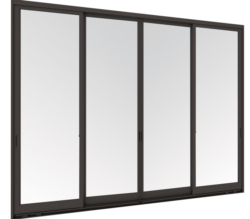 Entrance sliding door (4 panels on 2 tracks)