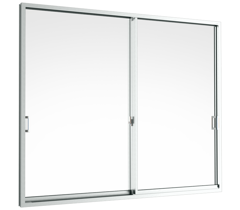 Sliding door (2 panels on 2 tracks