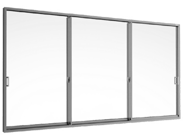 Sliding door (3 panels on 3 tracks)