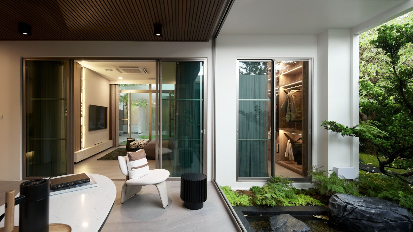 Front Door Attached With Window Design