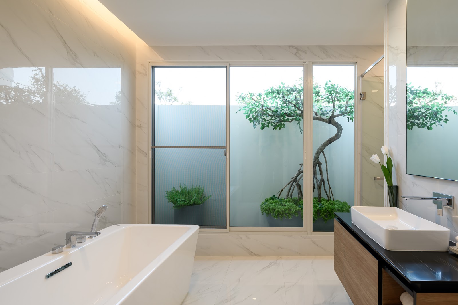 Aesthetic Bathroom House Arch Design | Tostem India