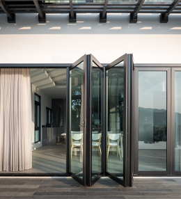 Aluminium Bi-Folding Glass Doors For House