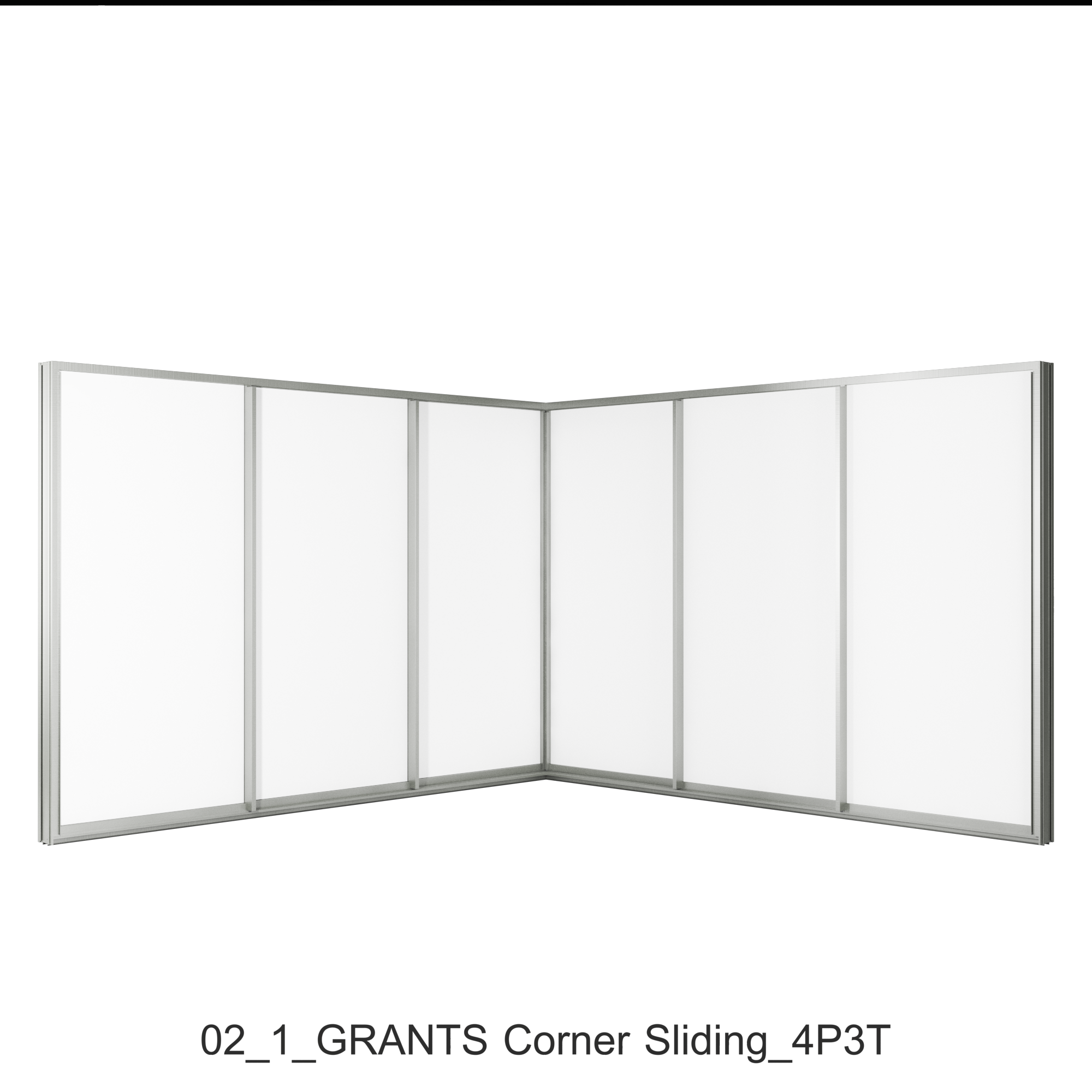 Corner Sliding (3 Panels on 3 Tracks + 3 Panels on 3 Tracks)